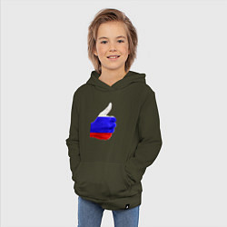 Толстовка детская хлопковая Россия мне нравится!, цвет: хаки — фото 2