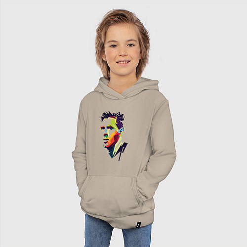 Детская толстовка-худи Lionel Messi: fun-art / Миндальный – фото 3