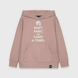 Толстовка детская хлопковая Dont panic & Carry a Towel, цвет: пыльно-розовый