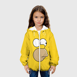 Куртка с капюшоном детская Лицо Гомера, цвет: 3D-белый — фото 2