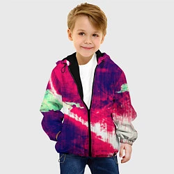 Куртка с капюшоном детская Брызги красок, цвет: 3D-черный — фото 2
