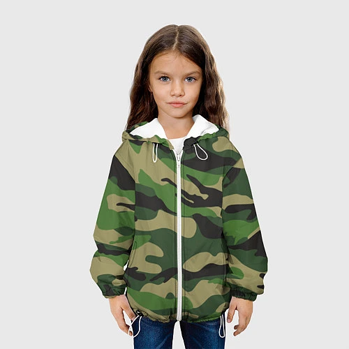 Детская куртка Камуфляж: хаки/зеленый / 3D-Белый – фото 3