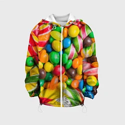 Куртка с капюшоном детская Сладкие конфетки, цвет: 3D-белый