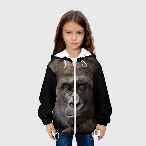 Детская куртка Глаза гориллы / 3D-Белый – фото 3