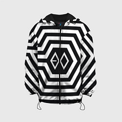 Куртка с капюшоном детская EXO Geometry, цвет: 3D-черный