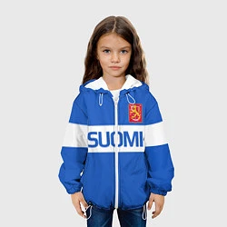 Куртка с капюшоном детская Сборная Финляндии: домашняя форма, цвет: 3D-белый — фото 2