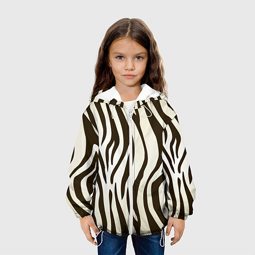 Детская куртка Шкура зебры / 3D-Белый – фото 3