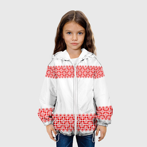 Детская куртка Славянский орнамент (на белом) / 3D-Белый – фото 3