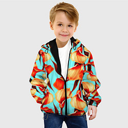 Куртка с капюшоном детская Summer Flowers, цвет: 3D-черный — фото 2