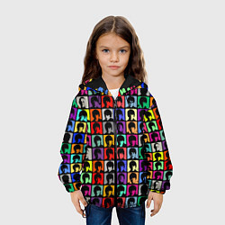 Куртка с капюшоном детская The Beatles: pop-art, цвет: 3D-черный — фото 2