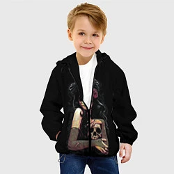 Куртка с капюшоном детская Девушка, цвет: 3D-черный — фото 2