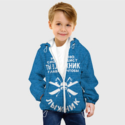 Куртка с капюшоном детская Лыжник или сноубордист, цвет: 3D-белый — фото 2