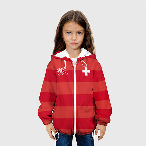 Детская куртка Сборная Швейцарии по футболу / 3D-Белый – фото 3