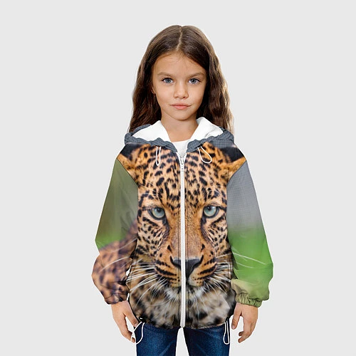 Детская куртка Грустный леопард / 3D-Белый – фото 3