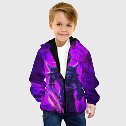 Куртка с капюшоном детская Пурпурный, цвет: 3D-черный — фото 2