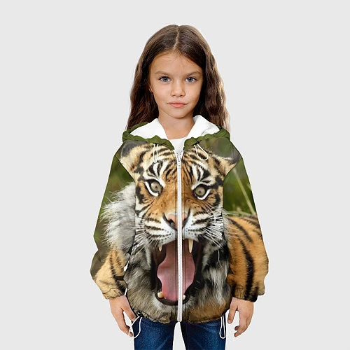 Детская куртка Удивленный тигр / 3D-Белый – фото 3