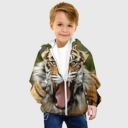 Куртка с капюшоном детская Удивленный тигр, цвет: 3D-белый — фото 2