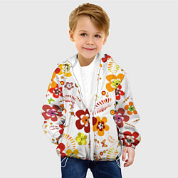 Куртка с капюшоном детская Летние цветы, цвет: 3D-белый — фото 2