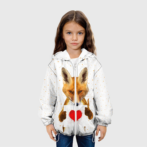 Детская куртка Влюбленная лиса / 3D-Белый – фото 3