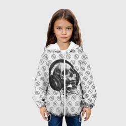 Куртка с капюшоном детская Череп меломана, цвет: 3D-белый — фото 2