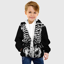 Куртка с капюшоном детская Floral Skeleton, цвет: 3D-белый — фото 2
