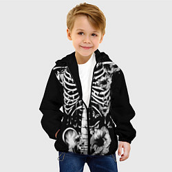 Куртка с капюшоном детская Floral Skeleton, цвет: 3D-черный — фото 2