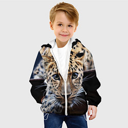 Куртка с капюшоном детская Дикая кошка, цвет: 3D-белый — фото 2