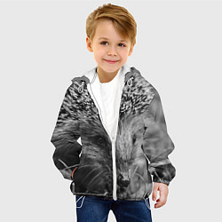 Куртка с капюшоном детская Взгляд ёжика, цвет: 3D-белый — фото 2