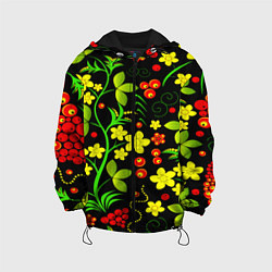 Куртка с капюшоном детская Natural flowers, цвет: 3D-черный