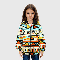 Куртка с капюшоном детская Узор Африки, цвет: 3D-черный — фото 2