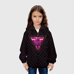 Куртка с капюшоном детская Треугольная геометрия, цвет: 3D-черный — фото 2