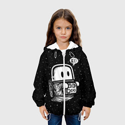 Куртка с капюшоном детская Космонавт привидение, цвет: 3D-белый — фото 2