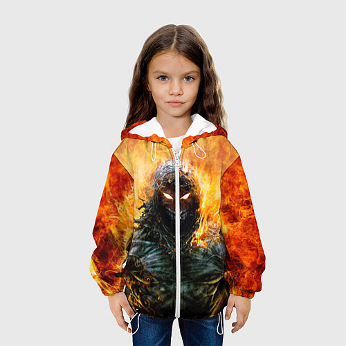 Детская куртка Disturbed: Monster Flame / 3D-Белый – фото 3