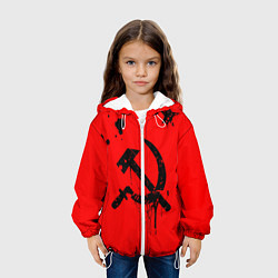 Куртка с капюшоном детская Серп и молот, цвет: 3D-белый — фото 2