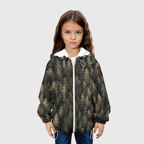 Детская куртка Лесной камуфляж / 3D-Белый – фото 3