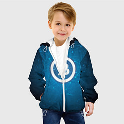 Куртка с капюшоном детская Bitcoin Blue, цвет: 3D-белый — фото 2