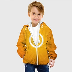 Куртка с капюшоном детская Bitcoin Orange, цвет: 3D-белый — фото 2