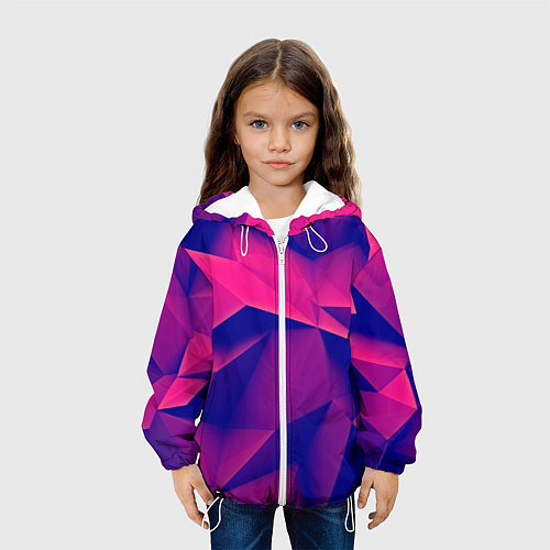 Детская куртка Violet polygon / 3D-Белый – фото 3