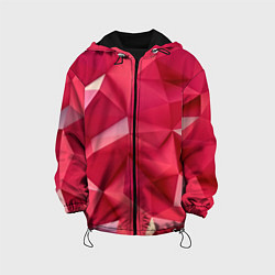 Куртка с капюшоном детская Розовые грани, цвет: 3D-черный