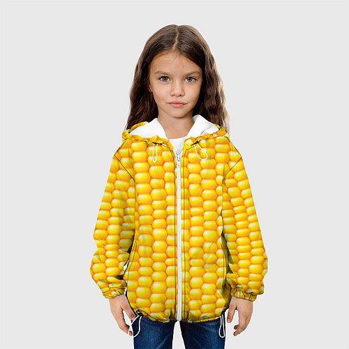 Детская куртка Сладкая вареная кукуруза / 3D-Белый – фото 3