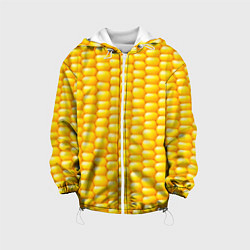 Куртка с капюшоном детская Сладкая вареная кукуруза, цвет: 3D-белый