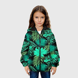 Куртка с капюшоном детская Tropical pattern, цвет: 3D-черный — фото 2