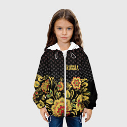 Куртка с капюшоном детская Russia: black edition, цвет: 3D-белый — фото 2