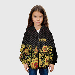 Куртка с капюшоном детская Russia: black edition, цвет: 3D-черный — фото 2