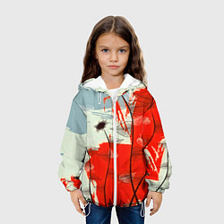 Куртка с капюшоном детская Осенний pattern, цвет: 3D-белый — фото 2