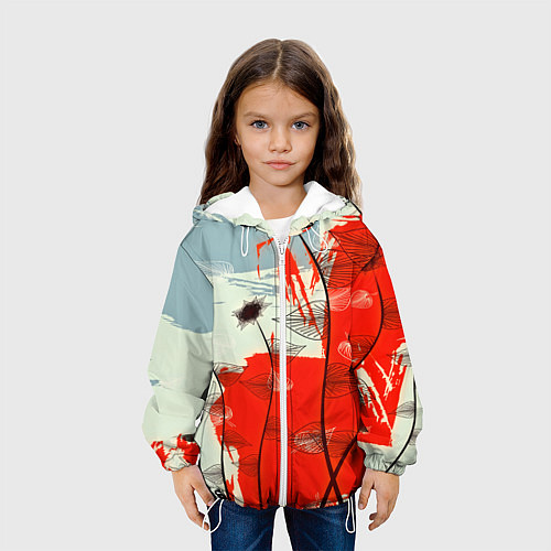 Детская куртка Осенний pattern / 3D-Белый – фото 3