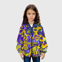 Куртка с капюшоном детская Цветная текстура, цвет: 3D-черный — фото 2