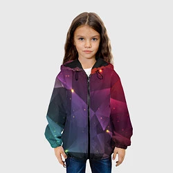 Куртка с капюшоном детская Colorful triangles, цвет: 3D-черный — фото 2
