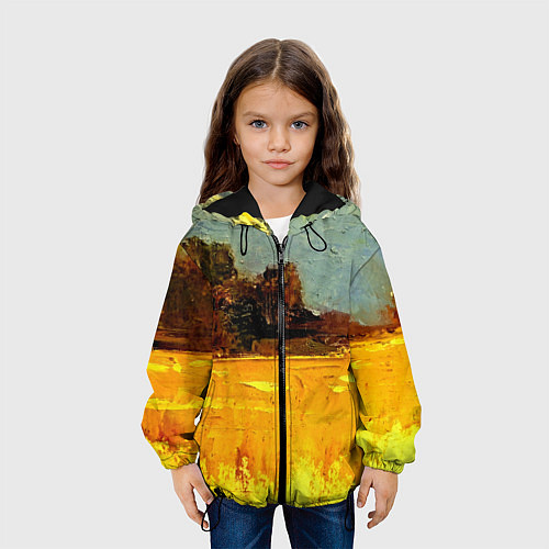Детская куртка Картина маслом / 3D-Черный – фото 3