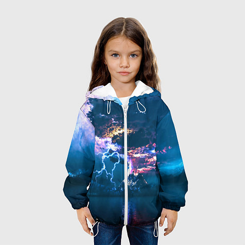 Детская куртка Извержение вулкана / 3D-Белый – фото 3